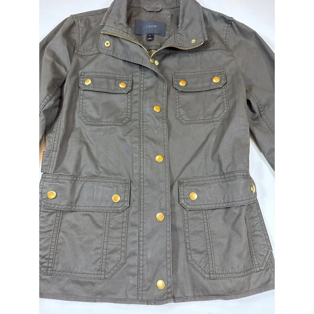 J.Crew The Downtown Field Jacket in olive green Zip Closure small (F328) - Picture 3 of 10